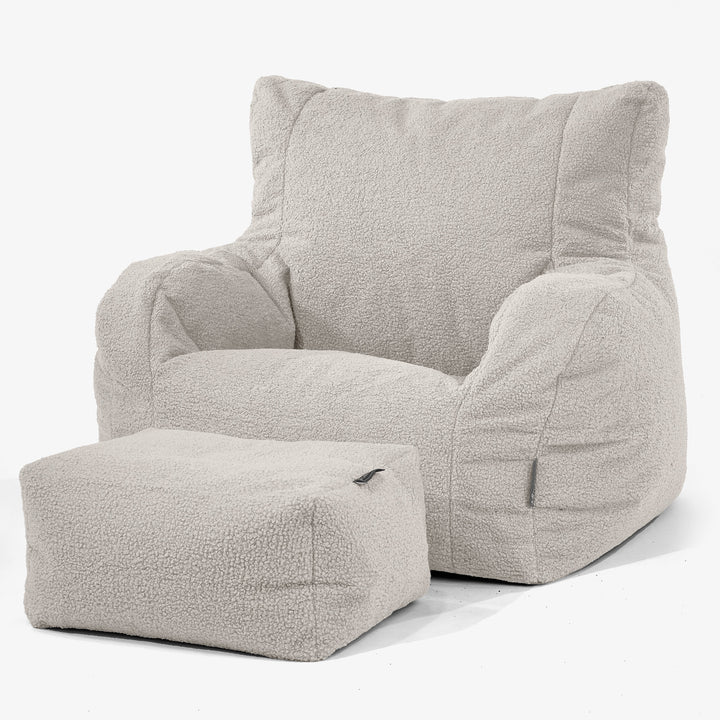 Joséphine Pouf Fauteuil Design - Bouclé Ivoire 02