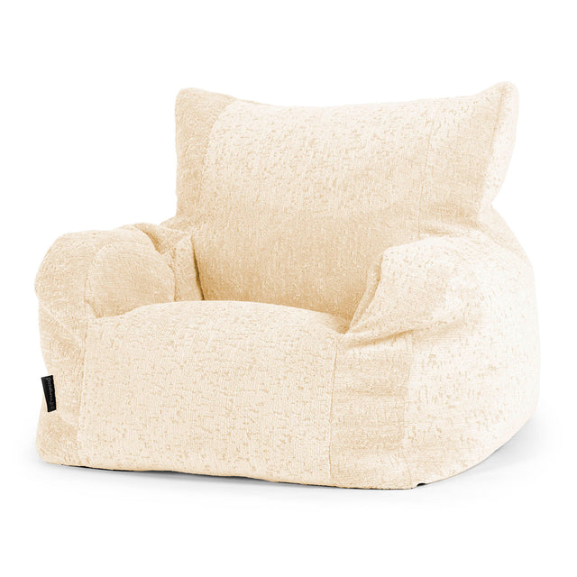 Joséphine Pouf Fauteuil Design - Chenille Luxe Ivoire 01