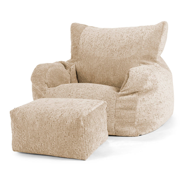 Joséphine Pouf Fauteuil Design - Chenille Luxe Vison 02