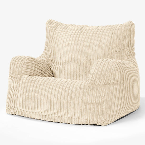 Joséphine Pouf Fauteuil Design - Côtelé Crème 01