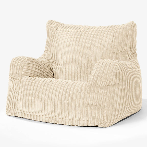 Joséphine Pouf Fauteuil Design - Côtelé Crème 01