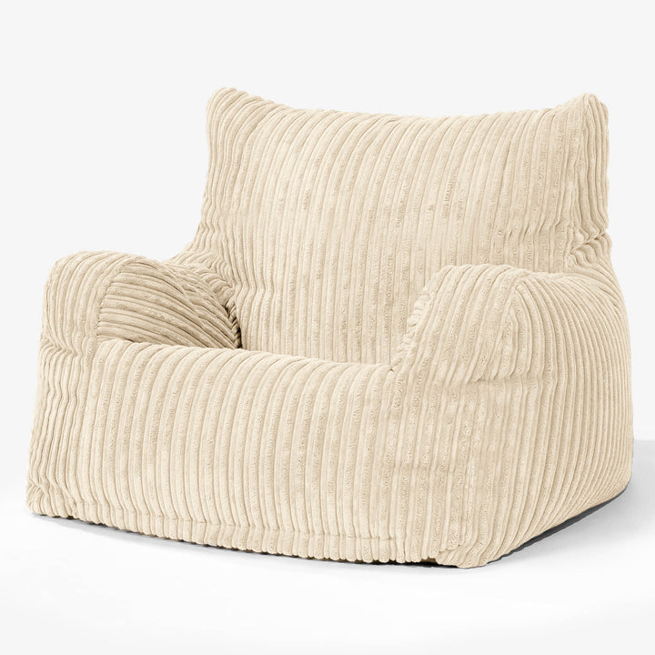Joséphine Pouf Fauteuil Design - Côtelé Crème 01