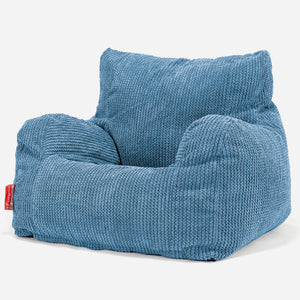 Joséphine Pouf Fauteuil Design - Pompon Bleu Ciel