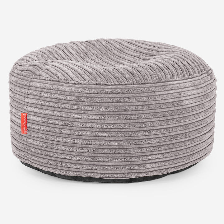 Pouf Ottoman - Côtelé Gris Argent  03