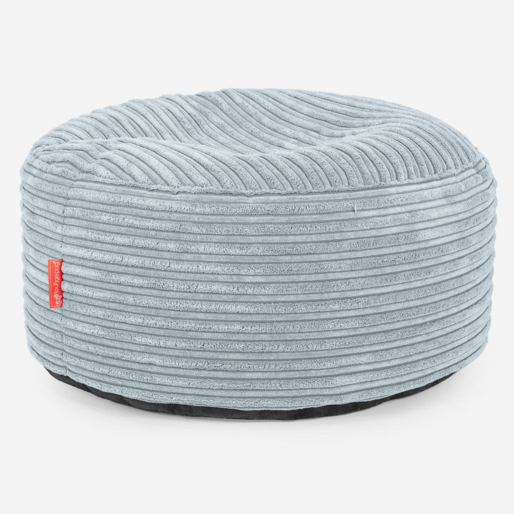 Pouf Ottoman avec Plateau - Côtelé Bébé Bleu  03
