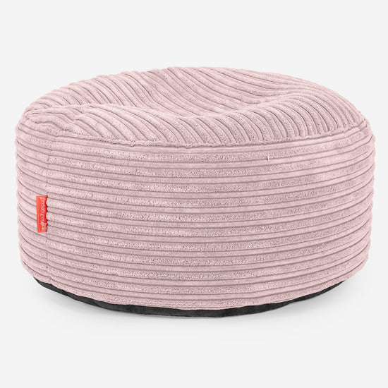 Pouf Ottoman avec Plateau - Côtelé Rose  03