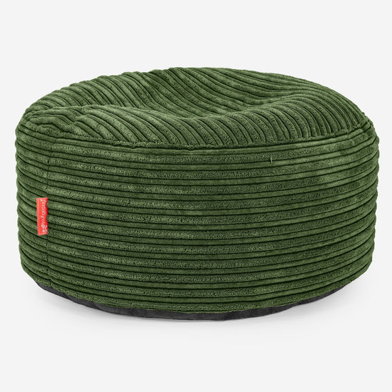 Pouf Ottoman avec Plateau - Côtelé Vert Forêt  03