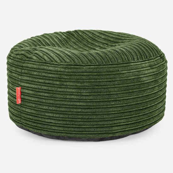 Pouf Ottoman avec Plateau - Côtelé Vert Forêt  03