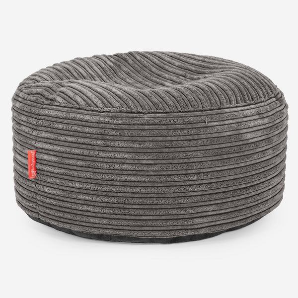 Pouf Ottoman - Côtelé Anthracite  01