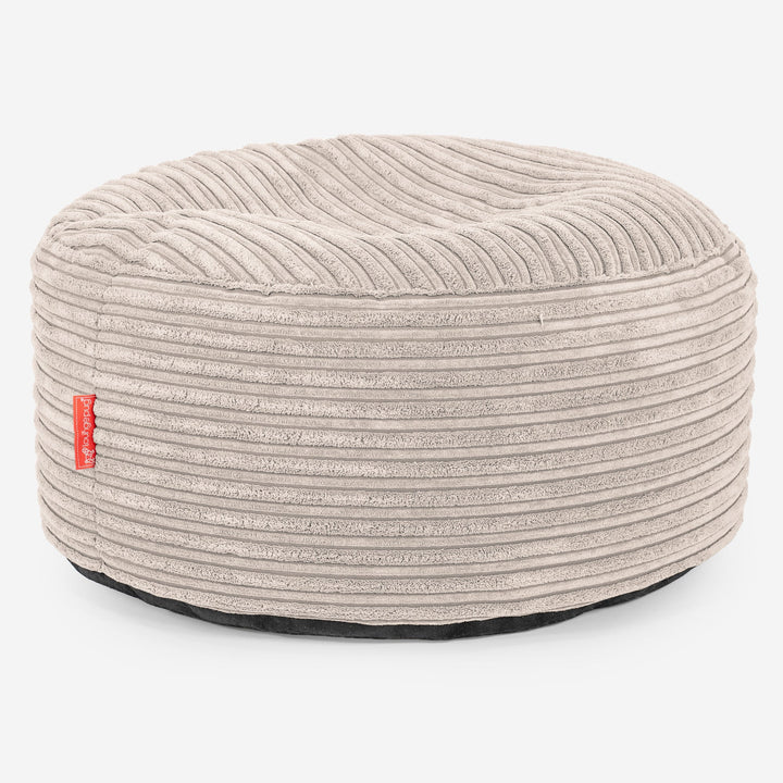 Pouf Ottoman avec Plateau - Côtelé Ivoire  03