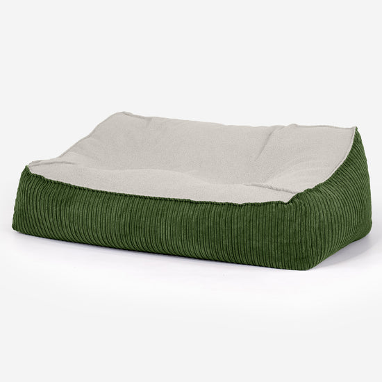 Le Canapé Pouf Doudou - Bouclé & Côtelé Vert Forêt 01