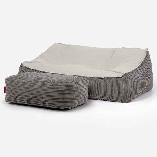 Le Canapé Pouf Doudou - Bouclé & Côtelé Anthracite 03