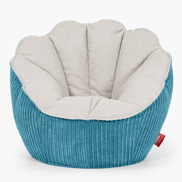 Pouf Fauteuil Natalia Sacco - Bouclé & Côtelé Mer Égée 01