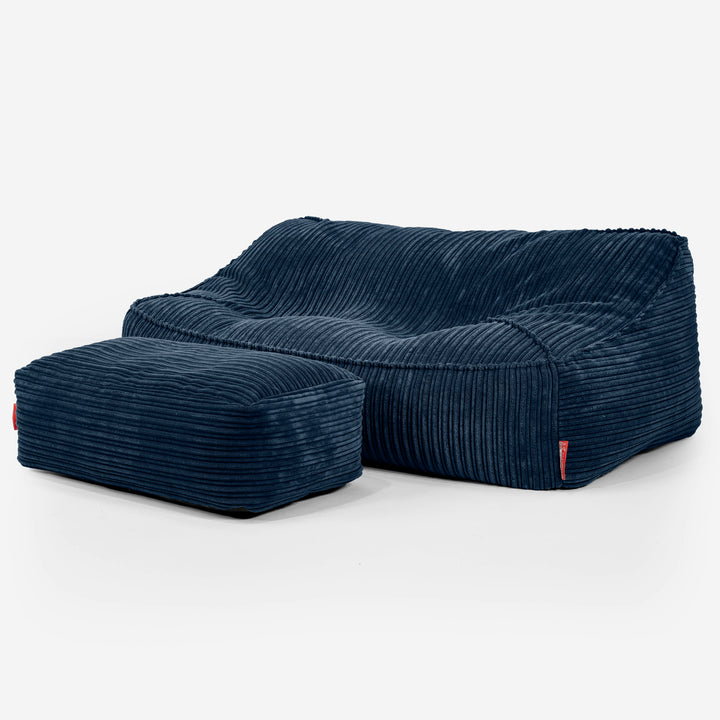 Le Canapé Pouf Doudou - Côtelé Bleu Marine 02