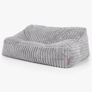 Le Canapé Pouf Doudou - Velours Côtelé Ultra Pelucheux Gris