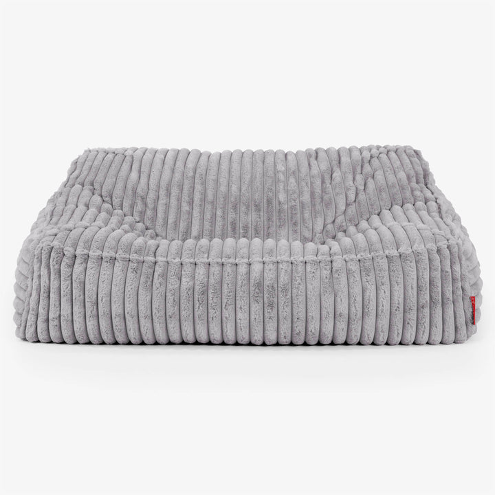 Le Canapé Pouf Doudou - Velours Côtelé Ultra Pelucheux Gris 02