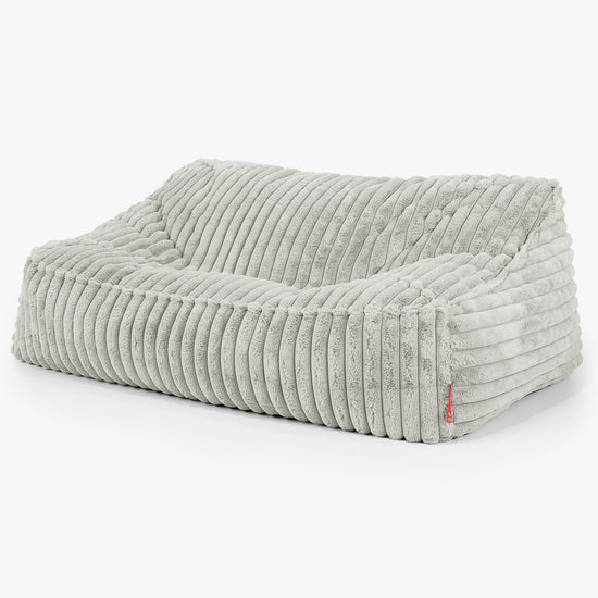 Le Canapé Pouf Doudou - Velours Côtelé Ultra Pelucheux Vert Sauge 01