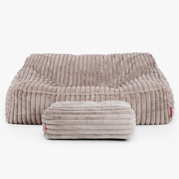 Le Canapé Pouf Doudou - Velours Côtelé Ultra Pelucheux Vison 03