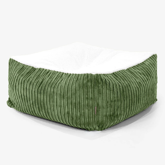 Le Matelas Géant pour Chien, Taille Large - Sherpa & Côtelé Vert Forêt 01