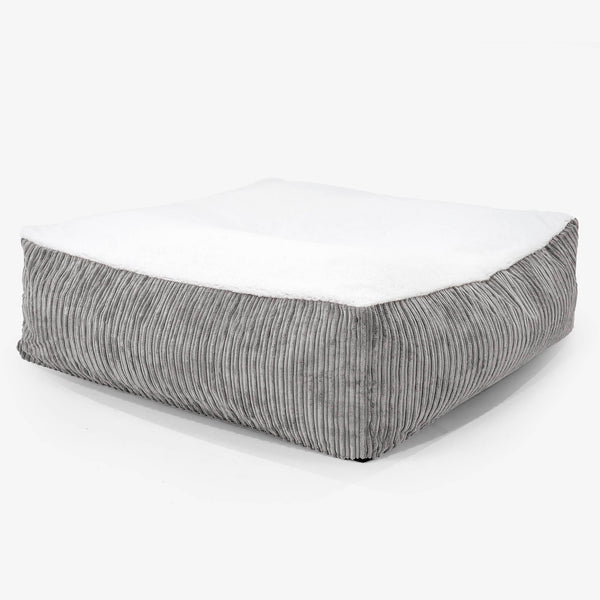 Le Matelas Géant pour Chien, Taille XXL - Sherpa & Côtelé Anthracite 01