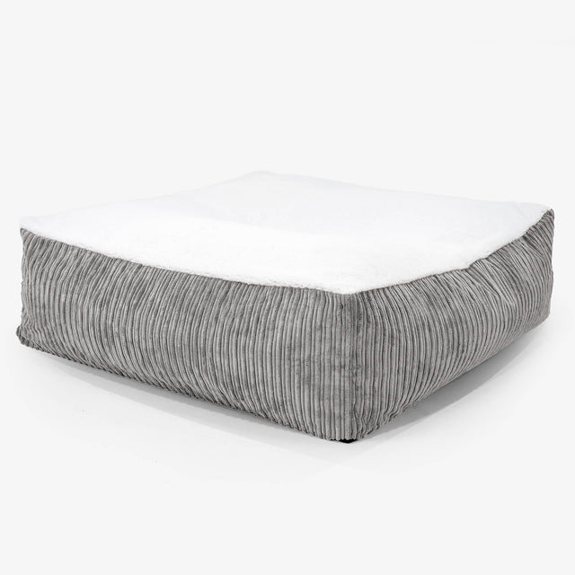 Le Matelas Géant pour Chien, Taille XXL - Sherpa & Côtelé Anthracite 01