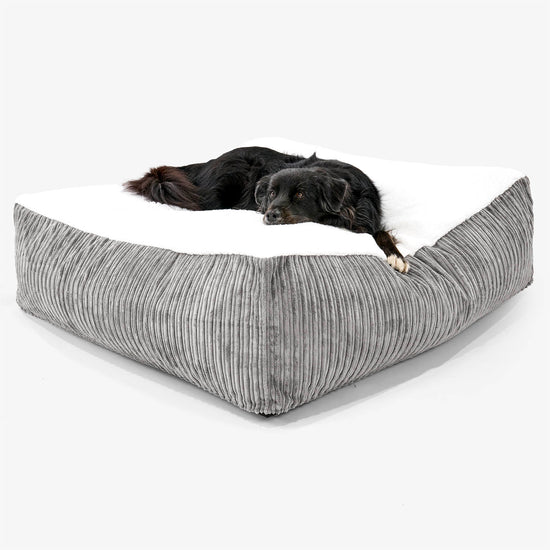 Le Matelas Géant pour Chien, Taille XXL - Sherpa & Côtelé Anthracite 02