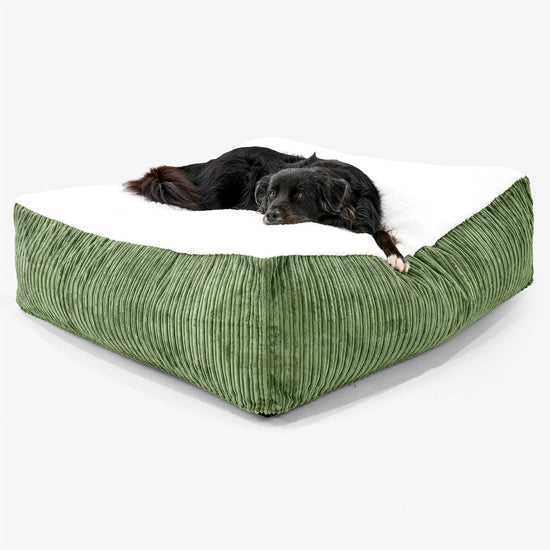 Le Matelas Géant pour Chien, Taille XXL - Sherpa & Côtelé Vert Forêt 02