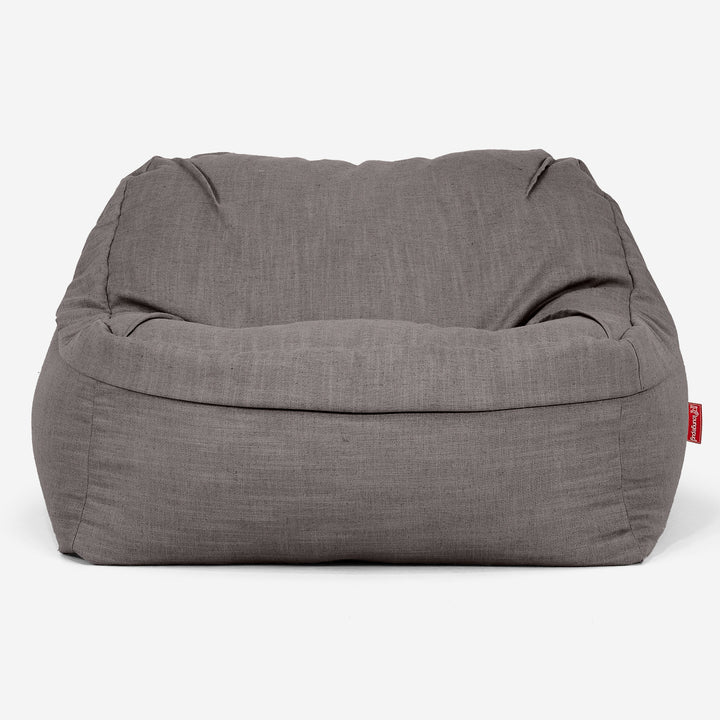 Le Pouf Doudou - Aspect Lin Gris Ardoise  02