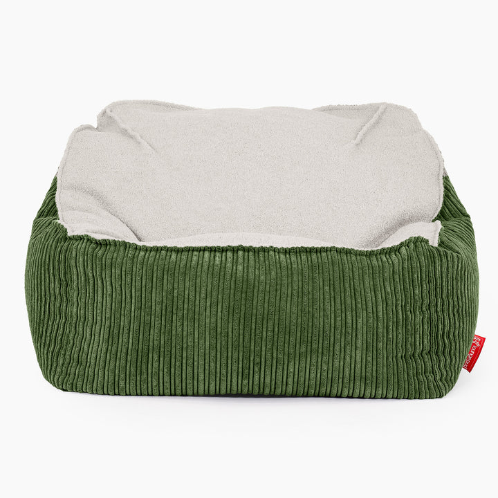 Le Pouf Doudou - Bouclé & Côtelé Vert Forêt 02