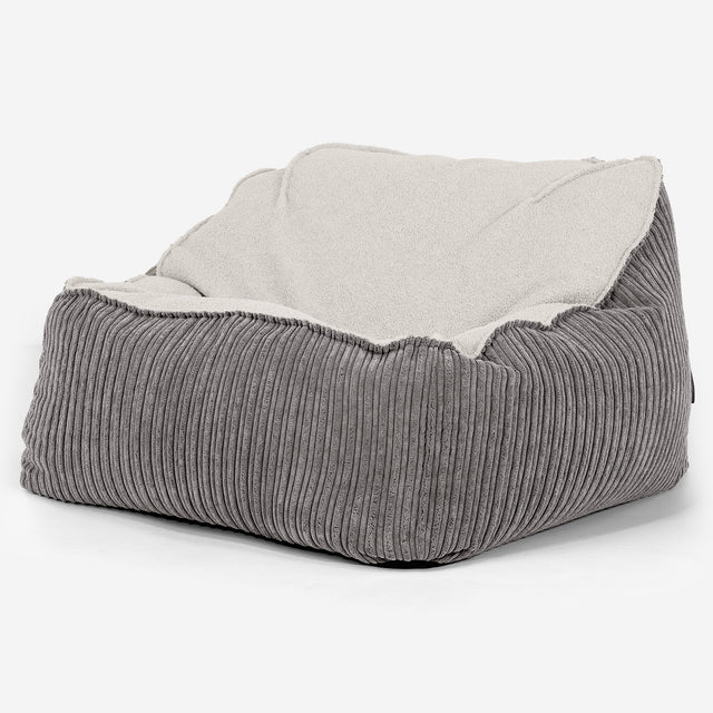 Le Pouf Doudou - Bouclé & Côtelé Anthracite 01