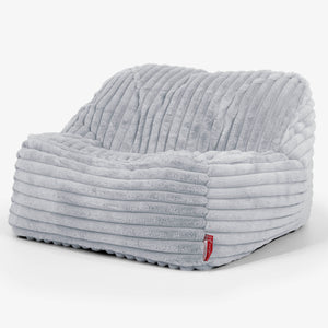 Le Pouf Doudou - Velours Côtelé Ultra Pelucheux Bleu Dragé