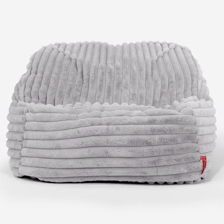 Le Pouf Doudou - Velours Côtelé Ultra Pelucheux Gris 02