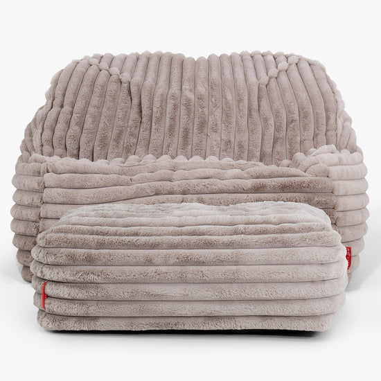 Le Pouf Doudou - Velours Côtelé Ultra Pelucheux Vison 03