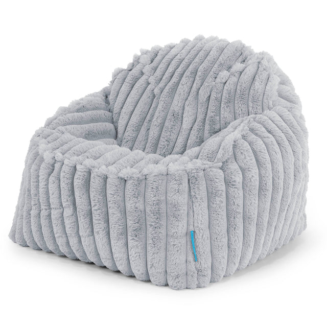 Le Pouf Enfant Doudou 2-10 ans - Velours Côtelé Ultra Pelucheux Bleu Dragé 01