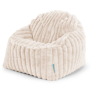 Le Pouf Enfant Doudou 2-6 ans - Velours Côtelé Ultra Pelucheux Crème