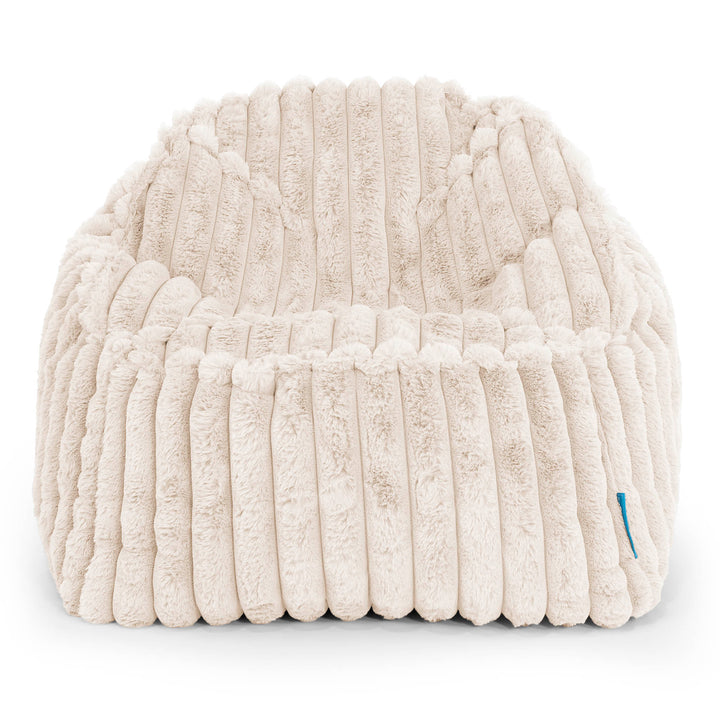 Le Pouf Enfant Doudou 2-6 ans - Velours Côtelé Ultra Pelucheux Crème 02