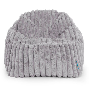 Le Pouf Enfant Doudou 2-10 ans - Velours Côtelé Ultra Pelucheux Gris 02