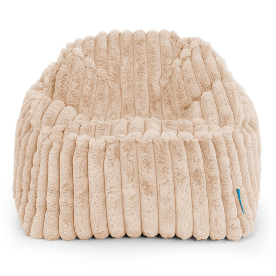 Le Pouf Enfant Doudou 2-6 ans - Velours Côtelé Ultra Pelucheux Pêche 02