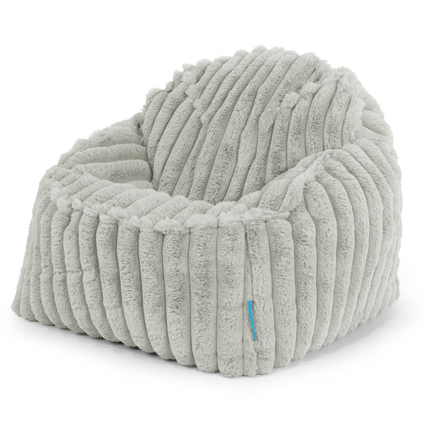 Le Pouf Enfant Doudou 2-6 ans - Velours Côtelé Ultra Pelucheux Vert Sauge 01