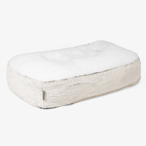 Lit pour Chien, Taille Moyenne - Fausse Fourrure Lapin Blanc