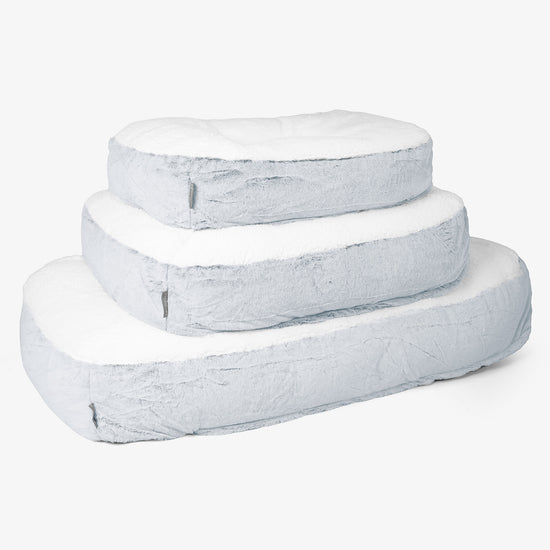 Lit pour Chien, Taille Moyenne - Fausse Fourrure Lapin Bleu Pastel 02