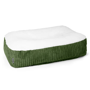Lit pour Chien, Taille Moyenne - Sherpa & Côtelé Vert Forêt