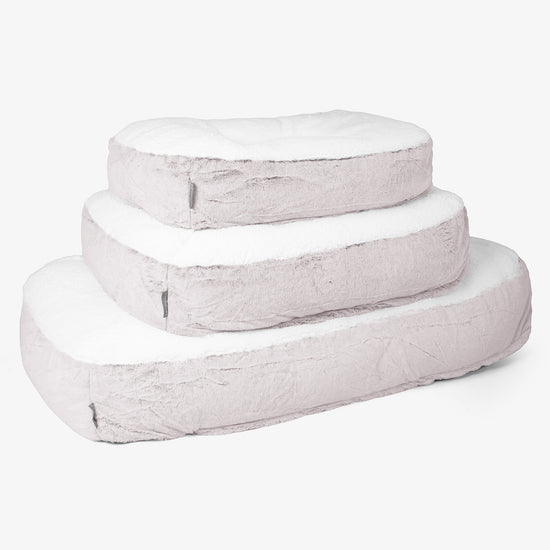 Lit pour Chien, Taille XL - Fausse Fourrure Lapin Rose Pastel 02