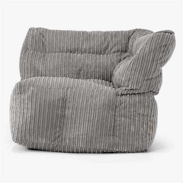 Modulaire Canapé Pouf, Élément Angle Gauche - Côtelé Anthracite 01