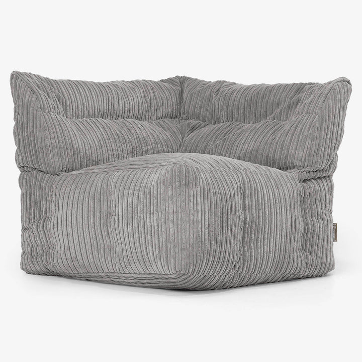 Modulaire Canapé Pouf, Élément Angle Gauche - Côtelé Anthracite 02