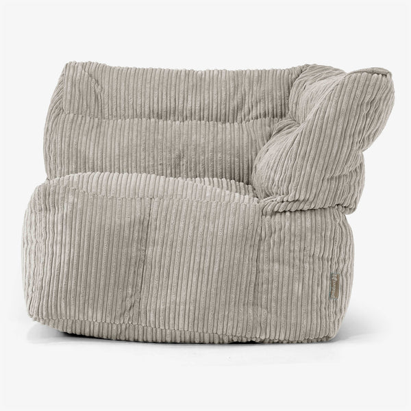 Modulaire Canapé Pouf, Élément Angle Droit - Côtelé Vison