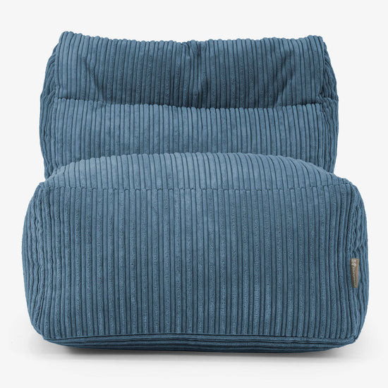Modulaire Canapé Pouf, Élément Central - Côtelé Bleu Marine 02