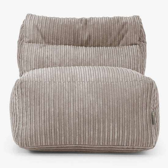 Modulaire Canapé Pouf, Élément Central - Côtelé Grège 02