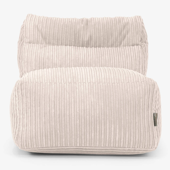 Modulaire Canapé Pouf, Élément Central - Côtelé Ivoire 02