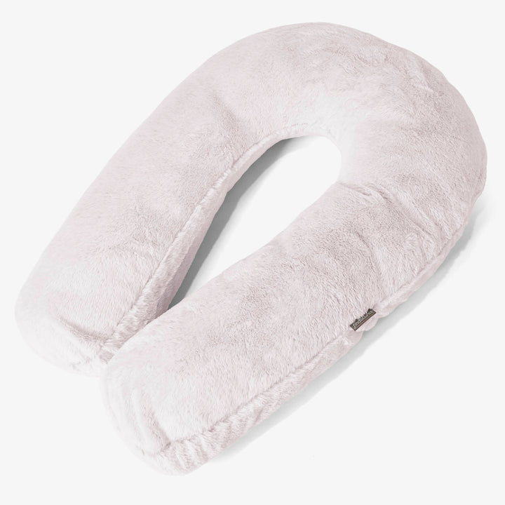 Oreiller Câlin - Fausse Fourrure Lapin Rose Pastel 01